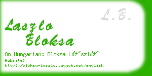 laszlo bloksa business card